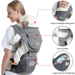 JXB Grand porte-bébé en coton à la mode doux et respirant avec fonction mains libres et de stockage Style simple Durable - Product Image 2