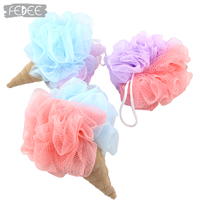 Spons mandi anak-anak, spons mandi kerucut es krim Loofah untuk anak-anak Spa mandi