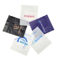 Pochette personnalisée transparente pour aligneurs dentaires avec fermeture éclair réutilisable, emballage plat en plastique transparent pour aligneurs dentaires et dentifrice blanchissant