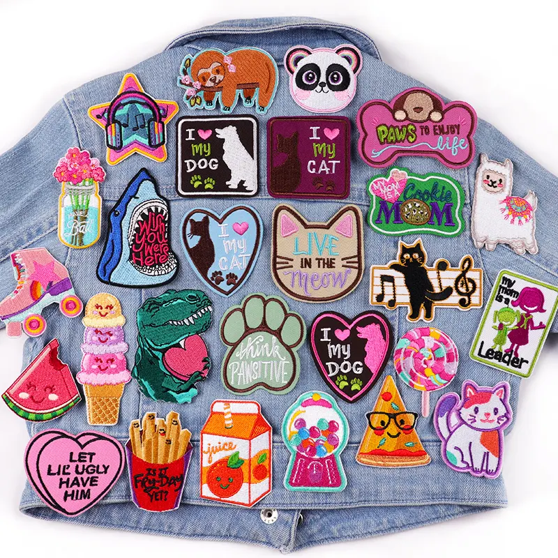 Cartoon/Animal/Dinosaur Embroidery Iron On Thermoadhesive Patches For Clothing DIY Wholesale Applique