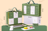 Nouveauté, boîtes vides d'emballage pour gâteau de lune faites à la main, boîte cadeau orange de luxe pour sac à main et gâteau de lune avec poignée