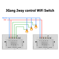 Double interrupteurs de lumière Capteur tactile WiFi Smart Wall Switch Glass 2Gang 2Way zigbee interruptores inteligentes wifi