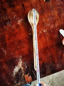 ชุดอุปกรณ์ทำครัวขนาด 26/10.2 นิ้ว ทำจากไม้ธรรมชาติ ช้อนทำอาหารซุป ช้อนสลัด ทำจากไม้สักอะคาเซีย สำหรับใช้ในครัว - Product Image 5