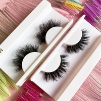 Faux cils en vison véritable, super volumineux et épais, à bande transparente, en bandes complètes, 22MM, courbure D, pour marque privée, vente en gros
