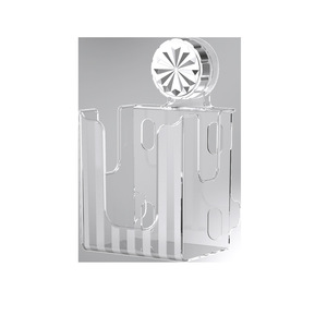 Boîte à mouchoirs à ventouse transparente rectangulaire murale sans perçage pour salle de bain et cuisine - Product Image 1