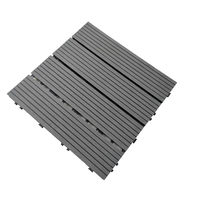Tarima de Exterior de Material Compuesto Negro Sólido, Impermeable, Sintética, Tipo Teca, Duradera, Antideslizante, para Patio, Terraza y Jardín