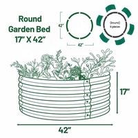 Kit de lit de jardin surélevé ondulé modulaire en métal simple et à la mode de 17 ''de haut/jardinière/pot de fleur
