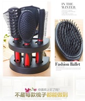 5er-Pack Kamm bürstenset mit Spiegel Haar bürsten halter Profession eller Massage kamm Kosmetisches Haarstyling-Werkzeugset