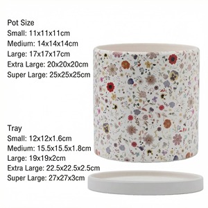 Maceta de Cerámica con Estampado de Flores Nórdicas, Transpirable, Ecológica, Duradera, con Orificio de Drenaje para Uso en Suelos, para Suculentas y Phalaenopsis - Product Image 6