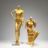 Maniquí de Exhibición de Ropa Interior, Modelo de Medio Cuerpo, para Escaparates, Color Dorado, para Mujer