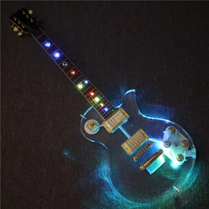 Guitare en acrylique transparente personnalisable avec lumières LED changeantes - Product Image 2