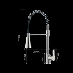 Rubinetto da Cucina Moderno Monocomando in Acciaio Inox 304 <span class=keywords><strong>con</strong></span> <span class=keywords><strong>Doccetta</strong></span> Estraibile e Beccuccio Flessibile - Product Image 4