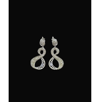 Boucles d'oreilles élégantes rose et vertes micro-pavées CZ Infinity, bijoux de luxe géométriques longs et pendantes, cadeau de fête et de mariage pour femme