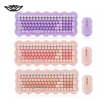102 Key Wireless Keyboard Mouse Set 2.4G Ergonomic Office Gaming Combo Pink Keycaps