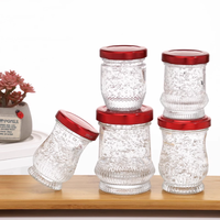 Bouteilles en verre vides pour nid d'oiseau instantané frais, 50 ml, 75 ml, 100 ml, 150 ml, pots en verre pour confiture, miel, pudding avec couvercle métallique