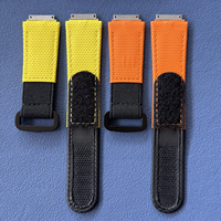 Bracelet de montre de remplacement en toile de nylon bleue avec boucle auto-agrippante, étanche et légère, avec boucle en caoutchouc, pour montre de sport 67-02