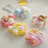 Ours lapin résine accessoires bricolage coque de téléphone décor charme mignon pendentif résine Kawaii animaux breloques pour la décoration