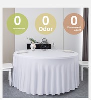 Nappe de table ronde unie en polyester, style européen et américain moderne, épaisse, anti-poussière, intégrée, résistante au soleil