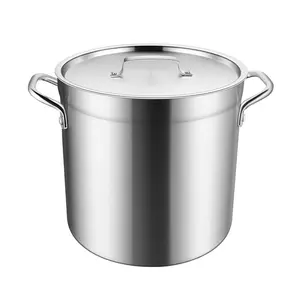 Wholesale Multi-capacity Flat Bottom Big Pots for Cooking Large Commercial Household Cooking Stock Deep Pot