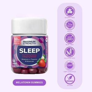 60 Gommose Vegane alla Melatonina per il Sonno, Integratori per Adulti, Caramelle Gommose per il Relax e un Sonno Migliore - Product Image 1