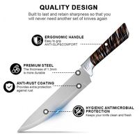 Lot de couteaux de cuisine en gros d'usine, ensemble de six couteaux de chef en plastique pour légumes et fruits, couteau à steak dentelé tranchant, compatible lave-vaisselle