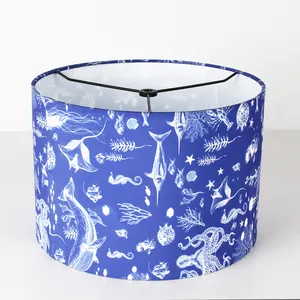 Wholesale Modern Kids Cute Animals Printed Cylinder Shape Fabric Lamp Shade For Pendant Lamp