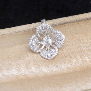 Pendentif en argent S925, herbe porte-bonheur, 9-10 mm, carré, accessoire de bricolage, boucle universelle, pendentif A6051, broches de mode, bijoux - Product Image 1