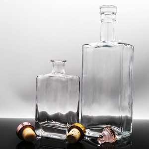 Gran oferta, la <span class=keywords><strong>mejor</strong></span> montaña inferior personalizada, 375ml, 500ml, 700ml, 750ml, botella de cristal cuadrada para licores, whisky, Gin, ron, Vodka, corcho, <span class=keywords><strong>Tequila</strong></span> - Product Image 2