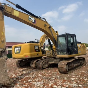 รถขุด CAT 320GX มือสอง พร้อมห้องโดยสาร ประตูสีดำ และตัวถังสีเหลือง สายไฮดรอลิกมองเห็นได้ - Product Image 4
