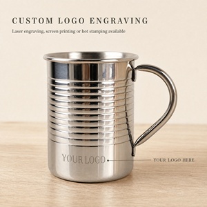 Taza Moscow Mule de Acero Inoxidable 304 con Logotipo Personalizado, Taza de Café con Asa, Ideal para Reuniones Familiares y la Oficina - Product Image 1