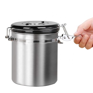 Sol Voûte <span class=keywords><strong>Pot</strong></span> et Cuillère À Café En Acier Inoxydable Hermétique de Stockage de Boîte À Café - Product Image 2