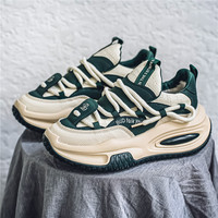 Baskets tendance pour hommes, rehaussantes, en cuir synthétique respirant, à semelle épaisse et résistantes, idéales pour la course en extérieur au printemps