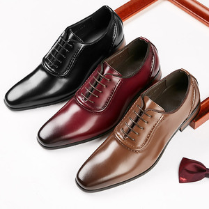 S0535Y nouveau bout pointu été en cuir robe d'affaires hommes chaussures en cuir Style britannique mariage à lacets Derby - Product Image 2