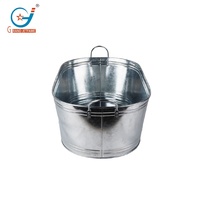 Bac à boissons ovale en métal galvanisé de 8,4 gallons, seau à glace pour bars, événements en plein air et fêtes de jardin