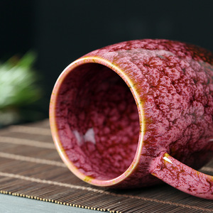 European Retro Eco-Friendly <b>Ceramic</b> <b>Mug</b> Flower Pattern Kiln-Turned Glaze Reusable Personalized Gift for Back to School - Product Image 3