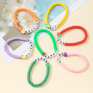 Bracelets personnalisés <span class=keywords><strong>pas</strong></span> chers en gros pour l'été : lettres initiales, mots, fruits – Idéal pour promotion et cadeaux - Product Image 4