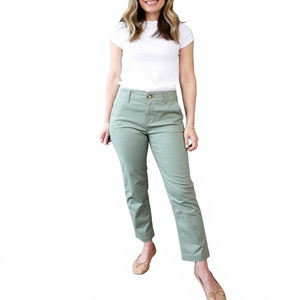 Pantalones Chinos de Mezcla de Algodón de Alta Calidad al por Mayor, Pantalones Formales Casuales de Golf para Mujer, Exportación de Proveedor de BD - Product Image 1