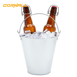 Tùy chỉnh xô đá 5L Vòng kim loại mạ kẽm với mở chai và xử lý cho rượu sâm banh bia - Product Image 4