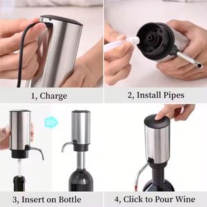 Aérateur de vin automatique rechargeable par USB, pompe à eau classique, distributeur de vin en verre transparent, portable, qualité alimentaire - Product Image 2