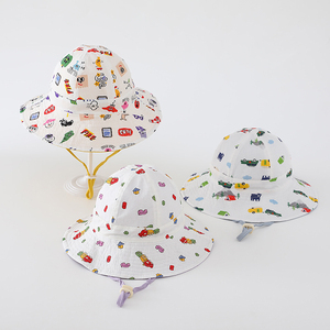 Chapeaux Bob en Coton pour Bébé Landfond, Nouveaux Chapeaux de Soleil pour Enfants, Casquettes d'Extérieur <span class=keywords><strong>Anti</strong></span>-<span class=keywords><strong>UV</strong></span> pour Garçons et Filles, Chapeau Panama Imprimé Unisexe pour la Plage et la Pêche - Product Image 2