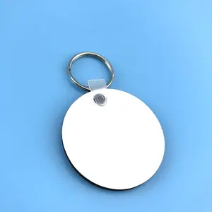 round shape 50mm double side sublimation mdf photo keychain