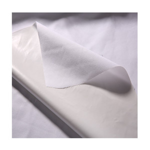 Transpirable 100% algodón laminado con pintura de TPU <span class=keywords><strong>tela</strong></span> de franela impermeable para ropa de cama <span class=keywords><strong>tela</strong></span> de almohadilla recubierta - Product Image 1