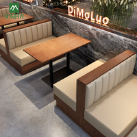 Ensemble de sièges de restaurant commercial moderne avec tables et chaises en bois massif pour café, bistrot, fast-food