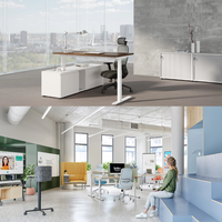 Bureau debout moderne électrique réglable en hauteur 55 x 24 pouces avec plateau de gestion des câbles et protection anti-collision pour bureau à domicile