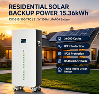 Batterie de stockage d'énergie LiFePO4 mobile sur pied 51.2V 300Ah 15.36kWh avec protection BMS intelligente et longue durée de vie pour l'énergie solaire domestique