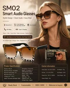 แว่นตาอัจฉริยะสำหรับขี่จักรยาน SM02 สีสันสดใส คุณภาพเสียงคมชัด แว่นกันแดดสำหรับเล่นกีฬา ควบคุมด้วยระบบสัมผัส ตรวจจับการเคลื่อนไหวของหู - Product Image 6