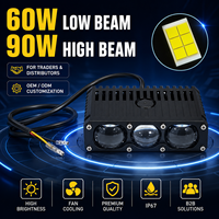 Feux de calandre avant de voiture SFIDA à trois lentilles, 90W 9000LM, projecteur Bi-LED, phare antibrouillard pour SUV, camion, moto