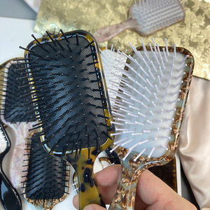 Pettine per capelli in acetato con logo personalizzato antistatico a denti larghi semplice pettine per capelli in acetato di cellulosa