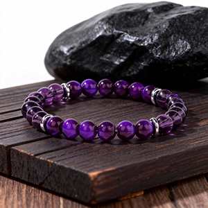 Bracelets en perles de pierre naturelle Obsidienne Grenat, Bijoux perlés bohèmes, Bracelet en pierre de grenat et obsidienne, Bracelet de protection psychique - Product Image 4