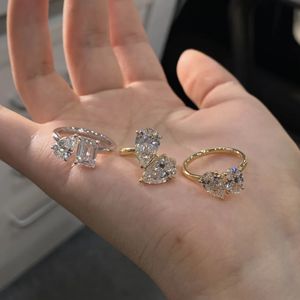 14 Karat Gold Zwei Stein Labor gewachsen Diamantring 1CT Fancy Cut Verlobung Ehering mit IGI-Zertifikat Toi Et Moi Style - Product Image 3